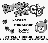 Bomberman GB title screen for GameBoy